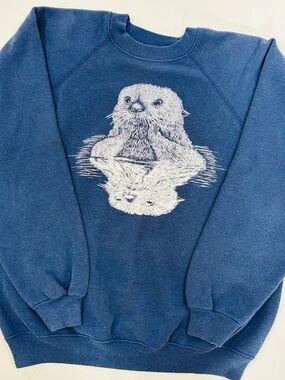 Vintage Nature Otter Crewneck Sweater
